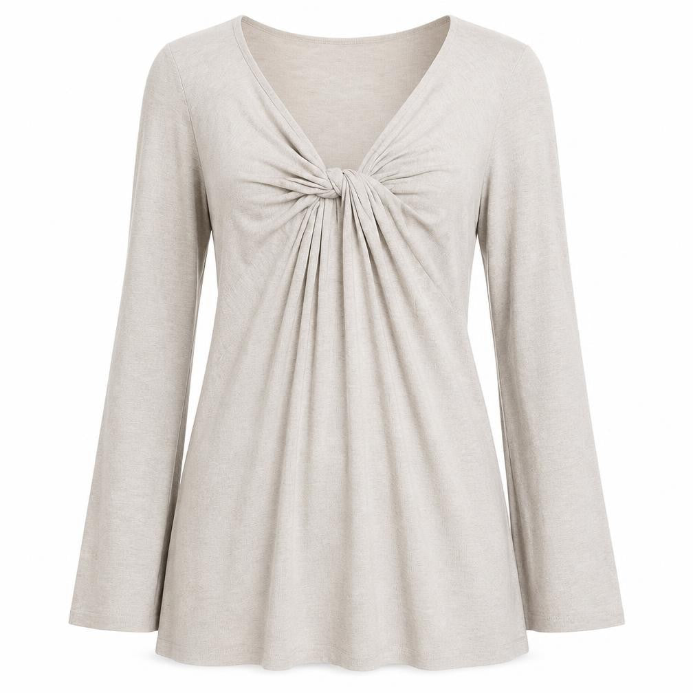 Fenn Wright Manson Womens Beige Size 12 V-Neck Long Sleeve Wool Blend Jumper