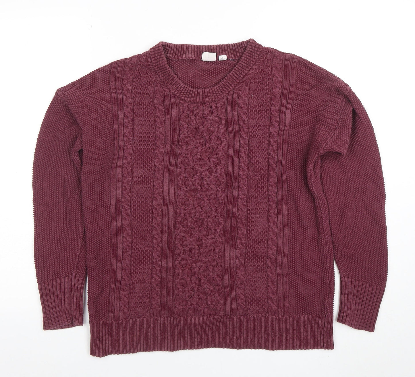 GAP Womens Red Cable-Knit Cotton Jumper Size M