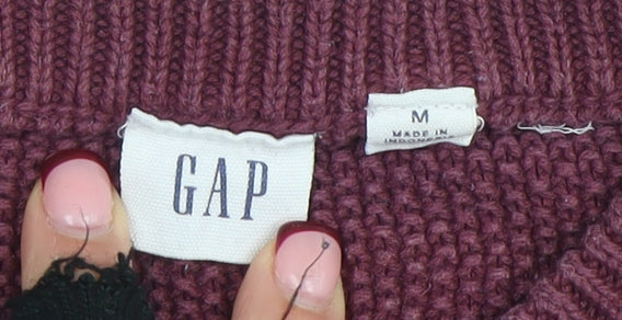 GAP Womens Red Cable-Knit Cotton Jumper Size M