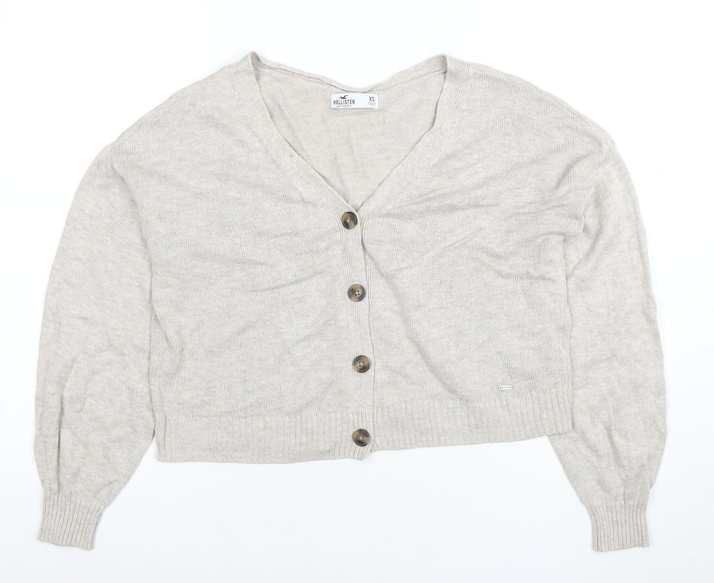 Hollister Women’s Beige V-Neck Button Cardigan XS