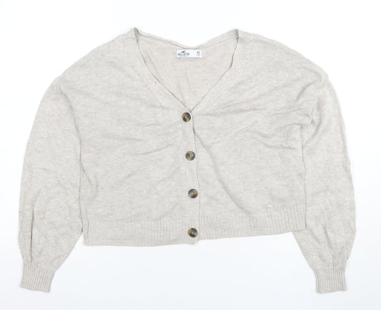 Hollister Women’s Beige V-Neck Button Cardigan XS