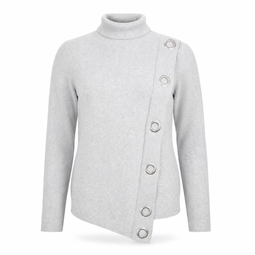 Wallis Women’s Grey Roll Neck Long Sleeve Asymmetric Jumper UK 12