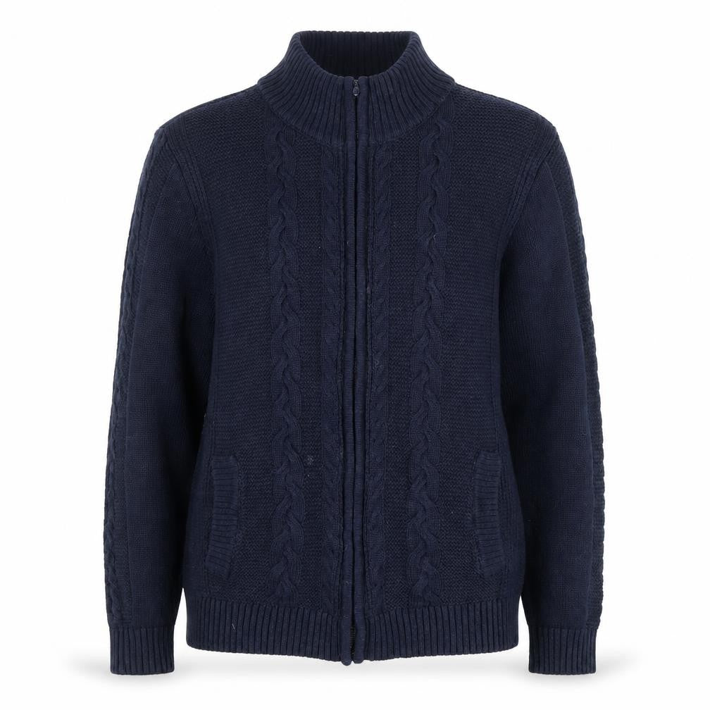 ISLE Essentials Women's Blue Full Zip Cotton Cardigan M