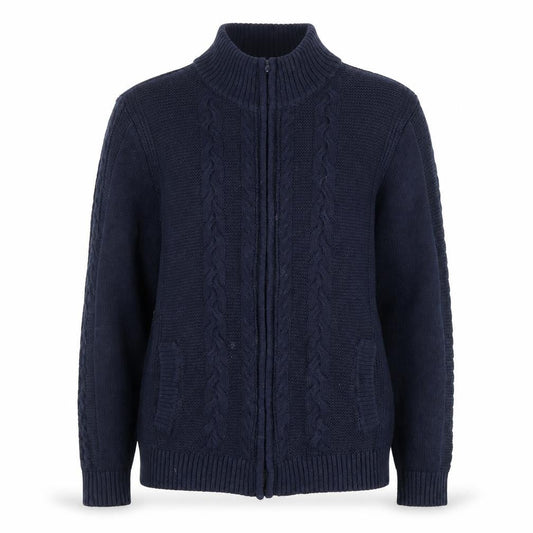 ISLE Essentials Women's Blue Full Zip Cotton Cardigan M