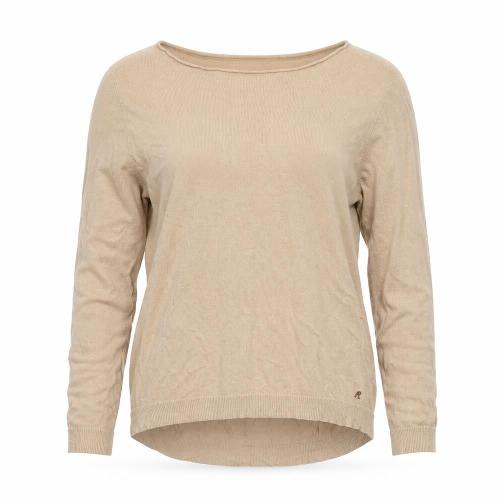 Replay Womens Beige Knit Crew Neck Long Sleeve Pullover Jumper Size S