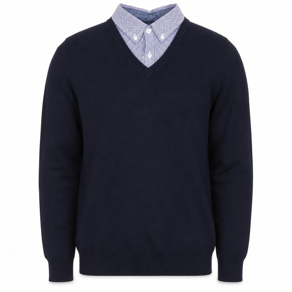 Next Men's Blue V-Neck Cotton Pullover Jumper XS