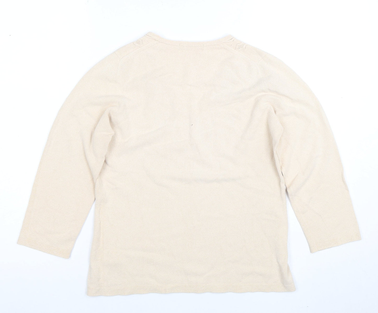 Marks and Spencer Women Beige V-Neck Knit Blouse UK 12