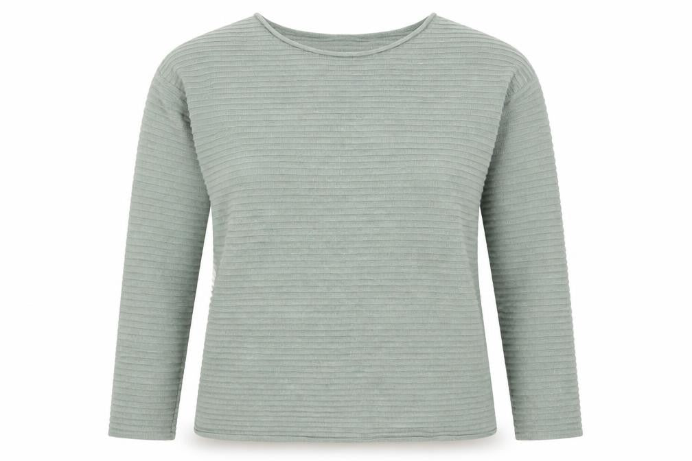 Soyaconcept Women's Green Knit Long Sleeve Basic Blouse Size M
