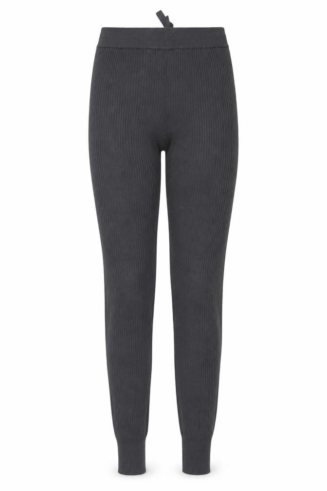 F&F Women’s Grey Ribbed Knit Jogger Trousers Size 6
