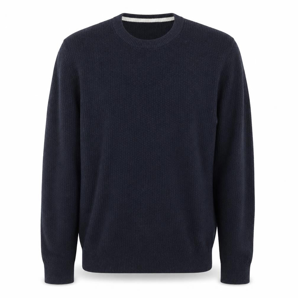 George Men's Blue Waffle Knit Cotton Pullover Jumper L