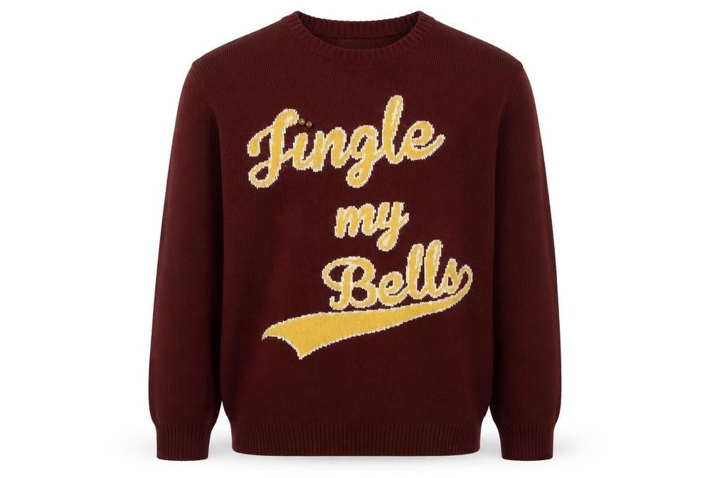 River Island Men Red XL Christmas Funny Crew Neck Pullover Jumper