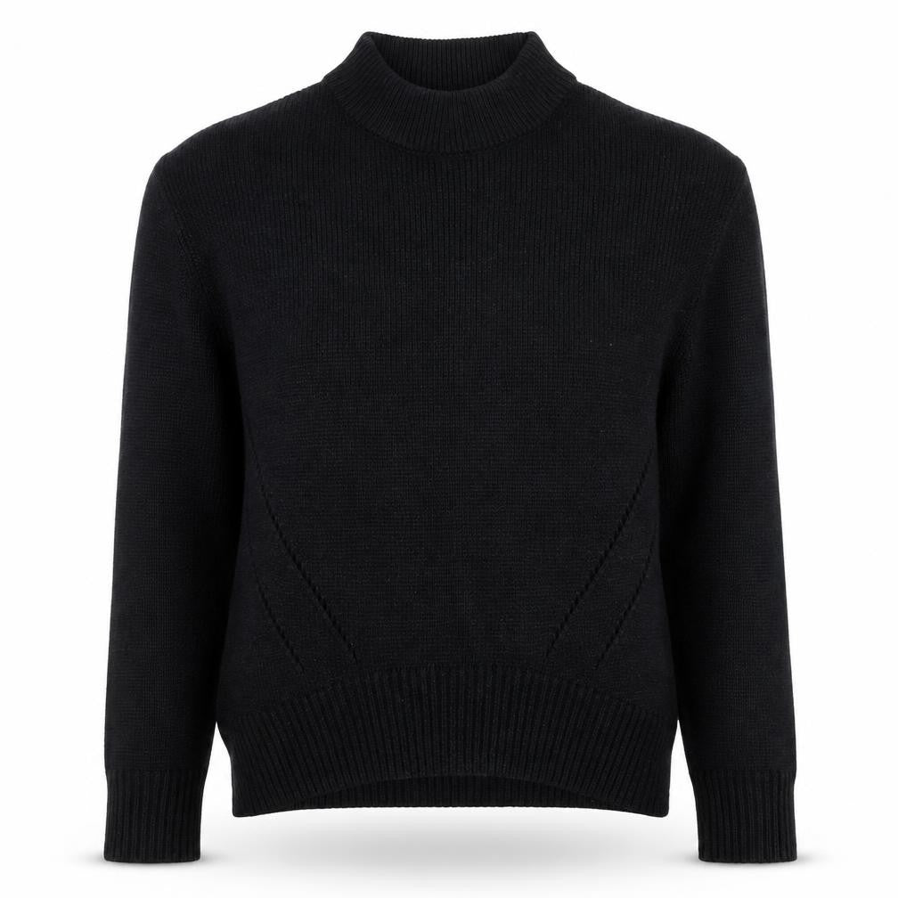 Tu Womens Black Wool Blend Mock Neck Long Sleeve Jumper Size 10