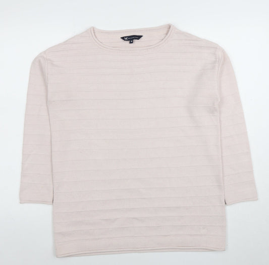 Crew Clothing Company Women Beige Knit Jumper Size 14 Cotton Blend