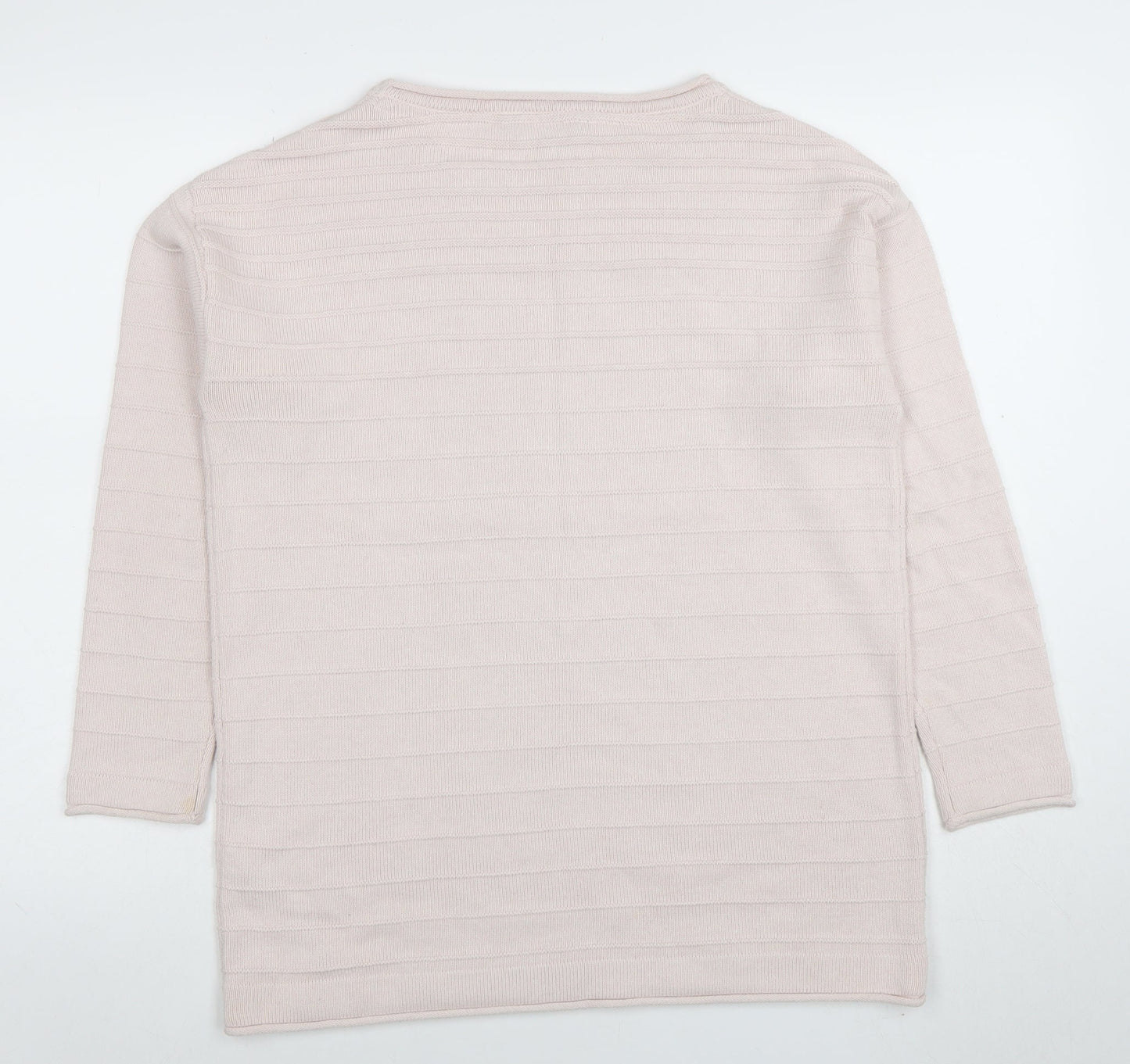 Crew Clothing Company Women Beige Knit Jumper Size 14 Cotton Blend
