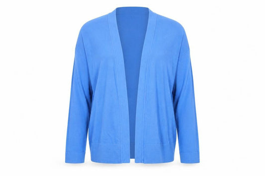 Next Women Blue Open Cardigan UK 10 Cotton Blend Long Sleeve Knit