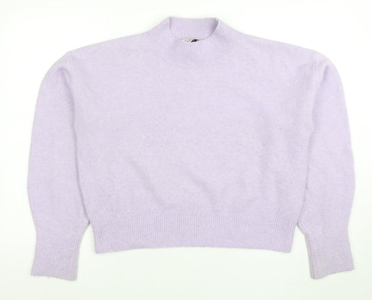 & Other Stories Women Purple Wool Blend Mock Neck Jumper Size 12