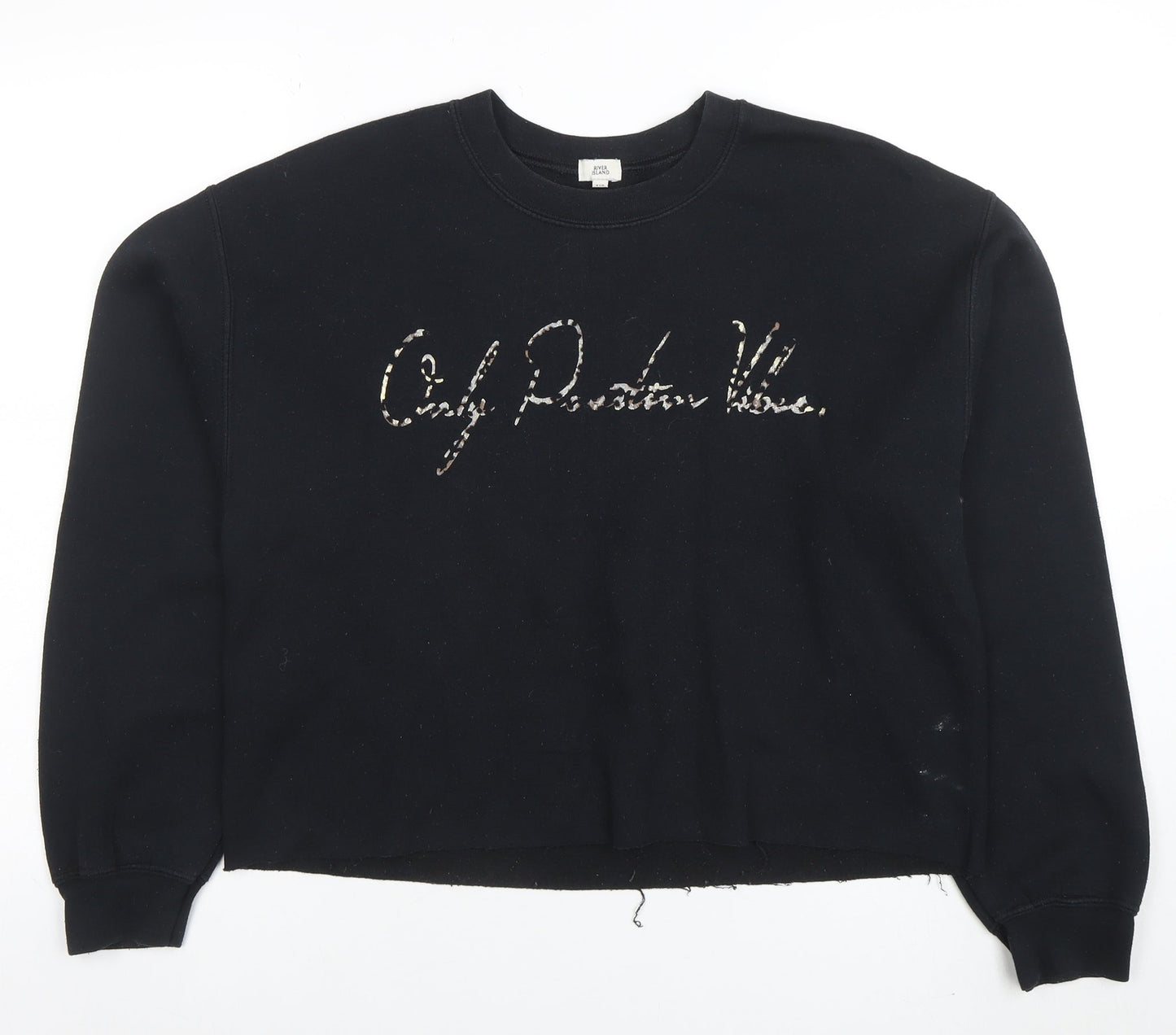 River Island Womens Black S Pullover Sweatshirt with Logo
