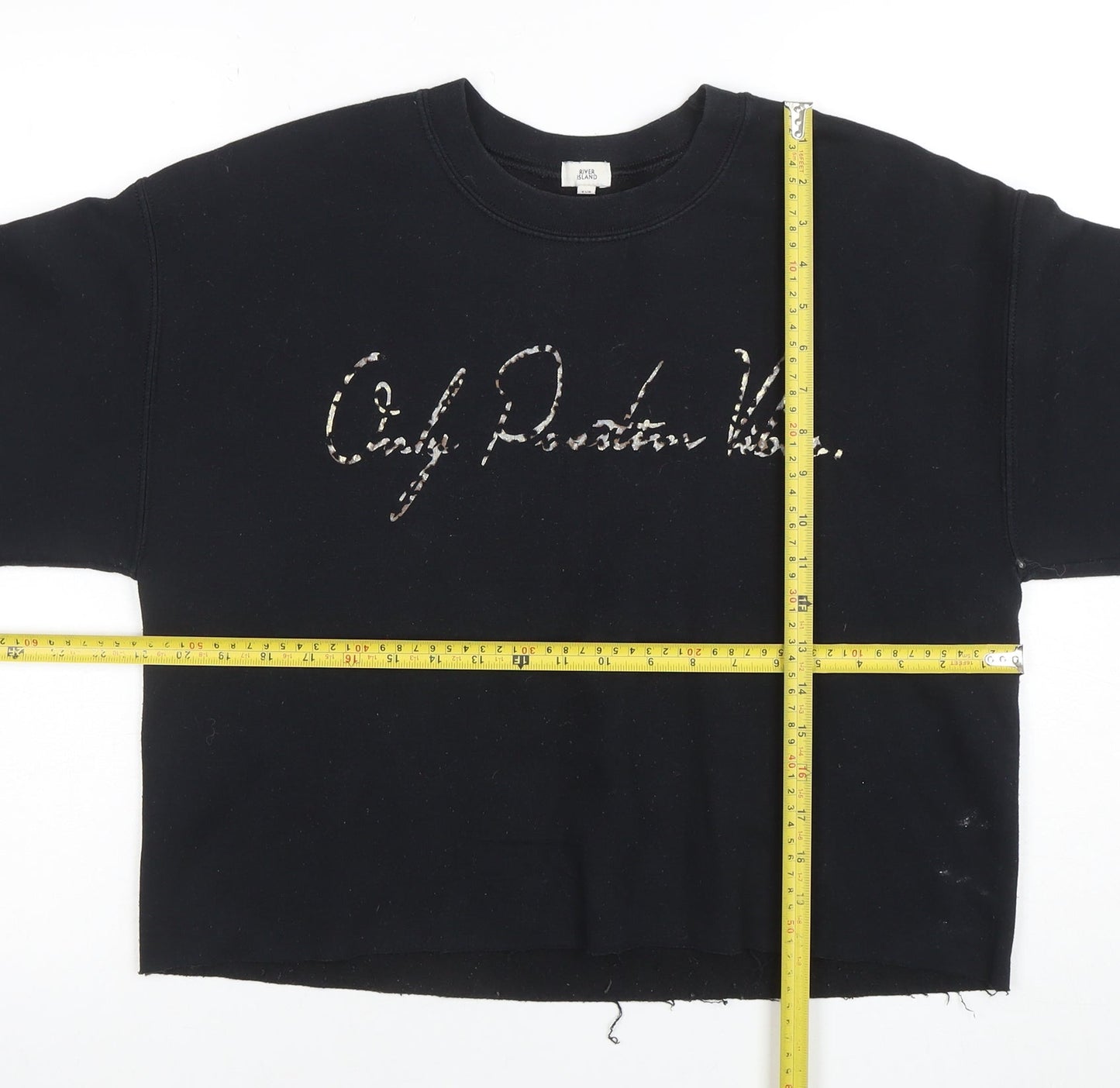 River Island Womens Black S Pullover Sweatshirt with Logo