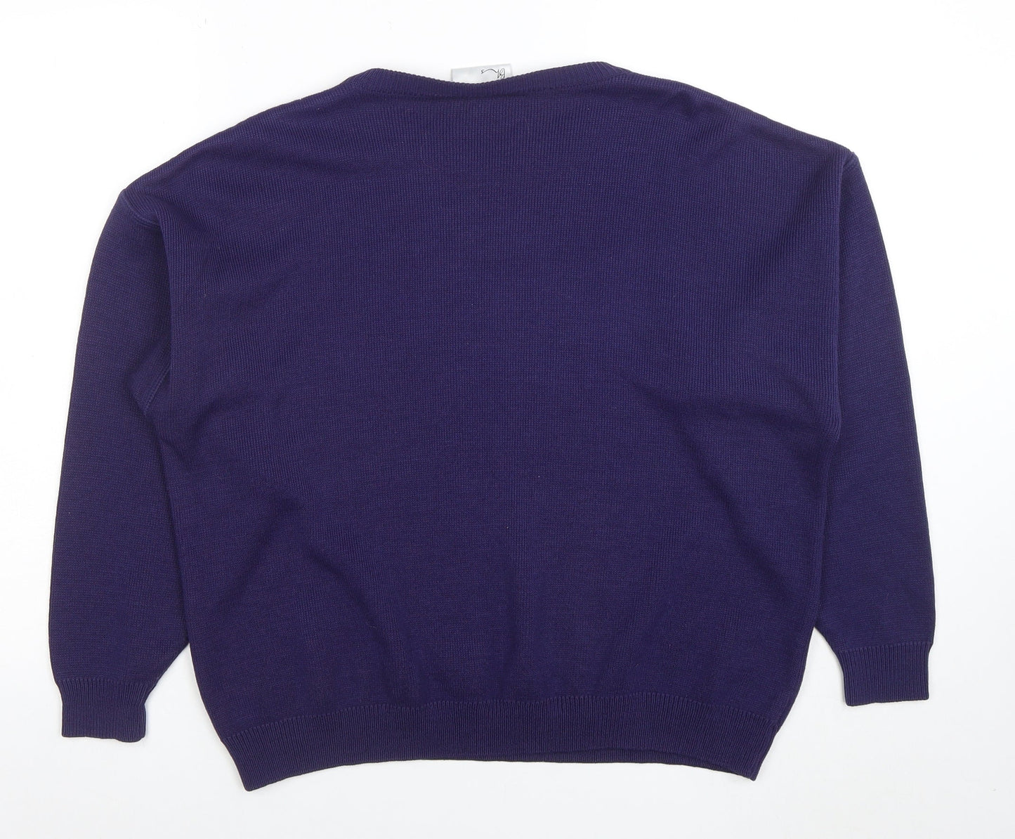 BHS Women’s Purple Crew Neck Acrylic Knit Pullover Jumper Size 14-16