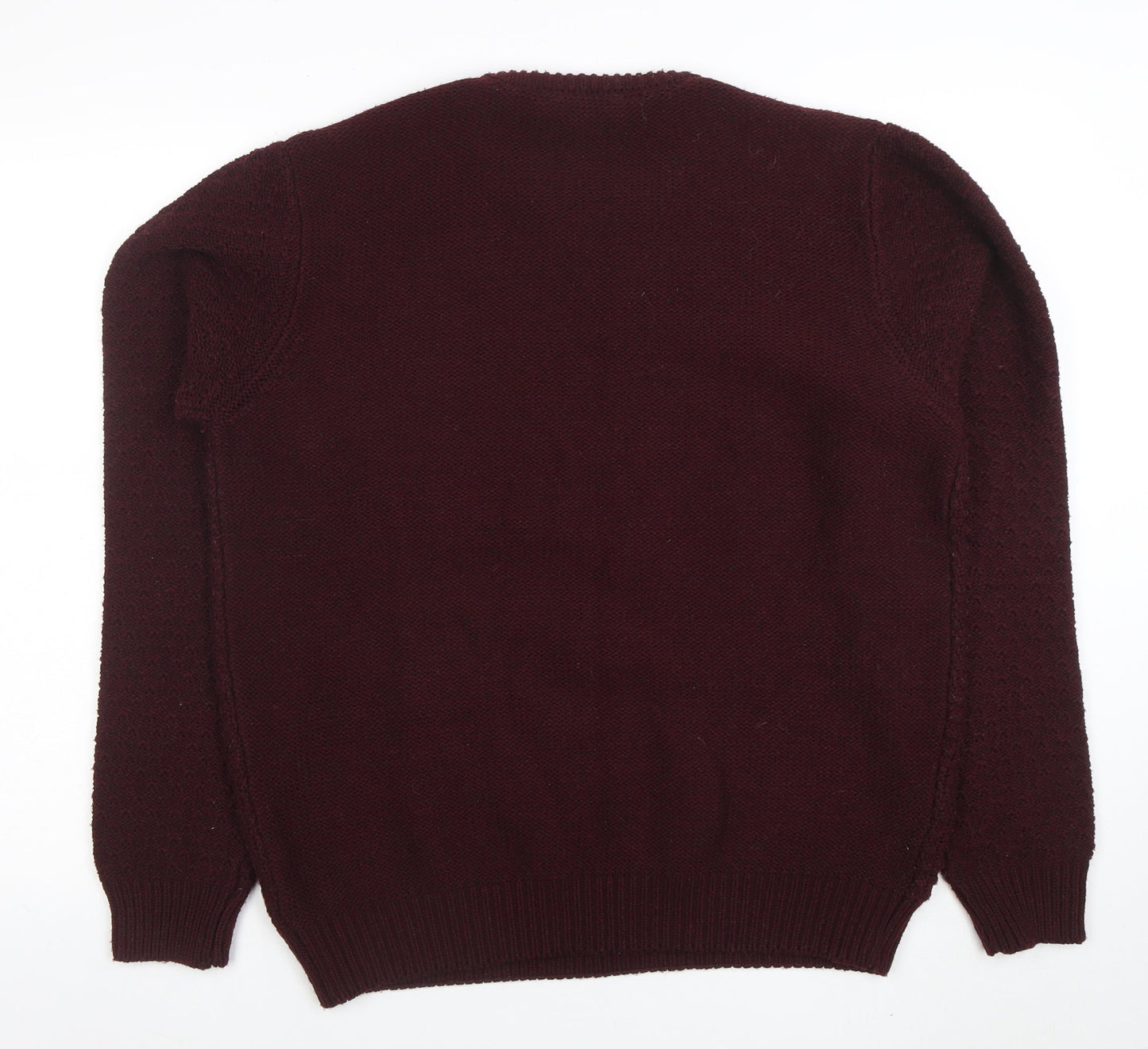 Cedar Wood State Men’s Red XL Cable-Knit Crew Neck Jumper