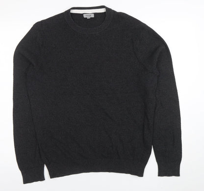 George Men’s Black Cotton Crew Neck Jumper Size L Regular Fit