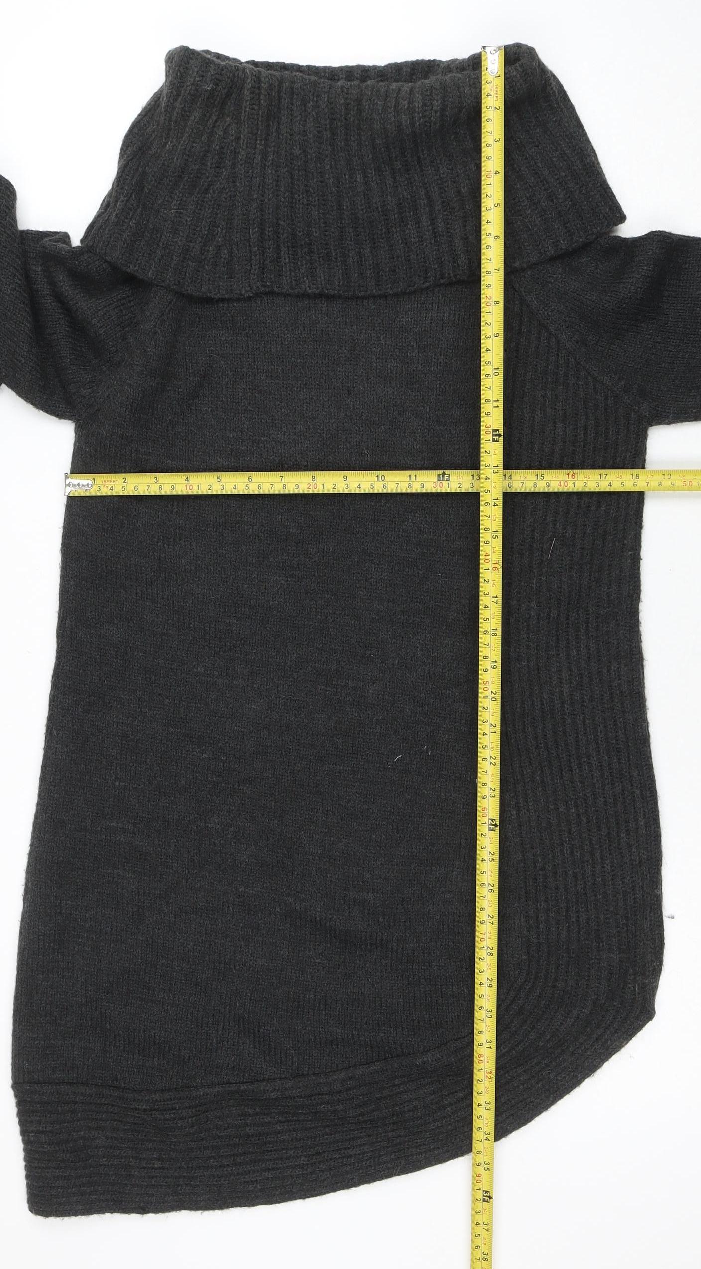 Marks and Spencer Women’s Grey Roll Neck Wool Blend Jumper Size 12