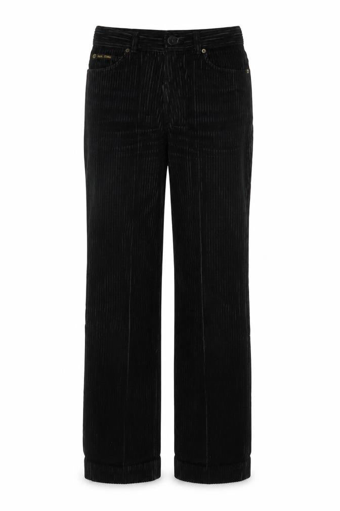 Pepe Jeans Womens Black Corduroy Straight Leg Trousers Size 30
