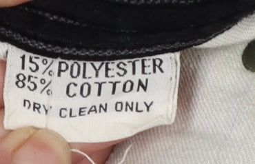 Pepe Jeans Womens Black Corduroy Straight Leg Trousers Size 30