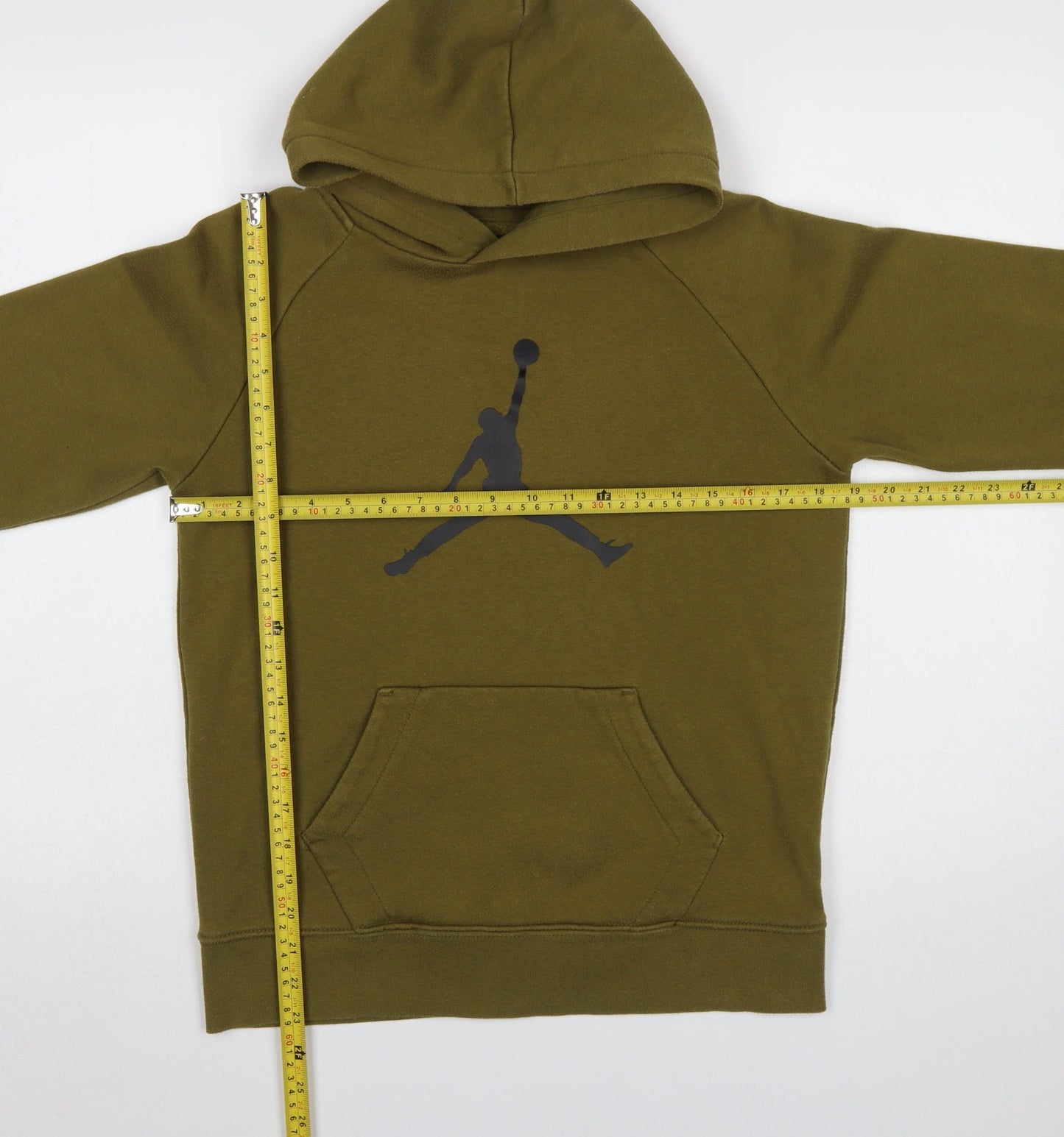 Jordan Boys Olive Green 12-13 Years Pullover Hoodie with Kangaroo Pocket