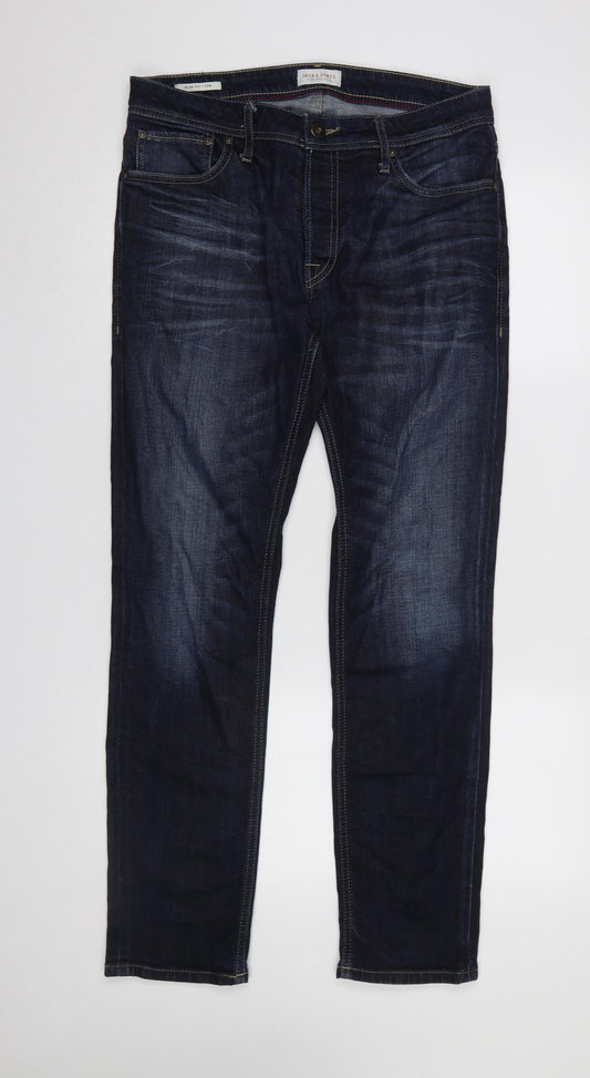 Jack & Jones Men's Blue 32x32 Regular Straight Denim Jeans