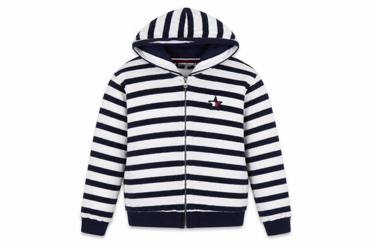 Tommy Hilfiger Girls Blue White Striped Full Zip Hoodie 16 Years