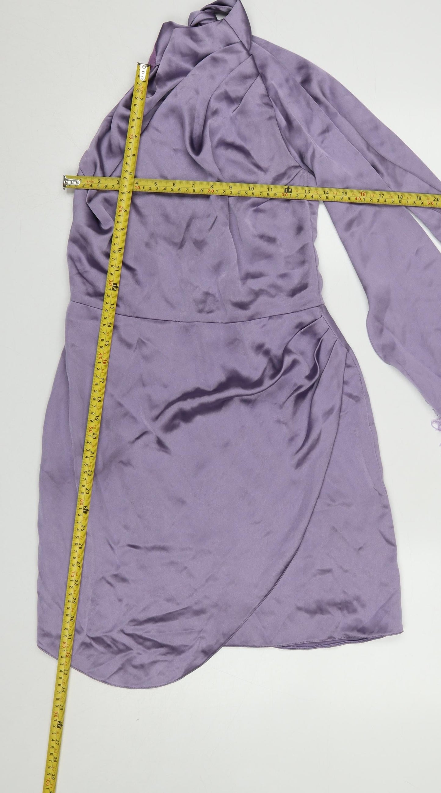 Folkster Women’s Purple Satin Wrap Dress Size S Party Elegant