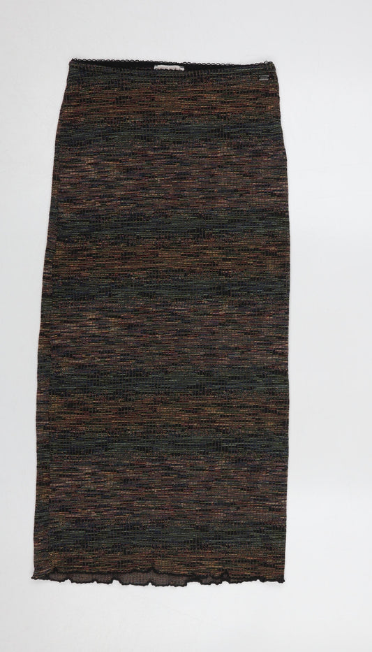 Pull&Bear Teen Department Multicoloured Knit Midi Skirt S