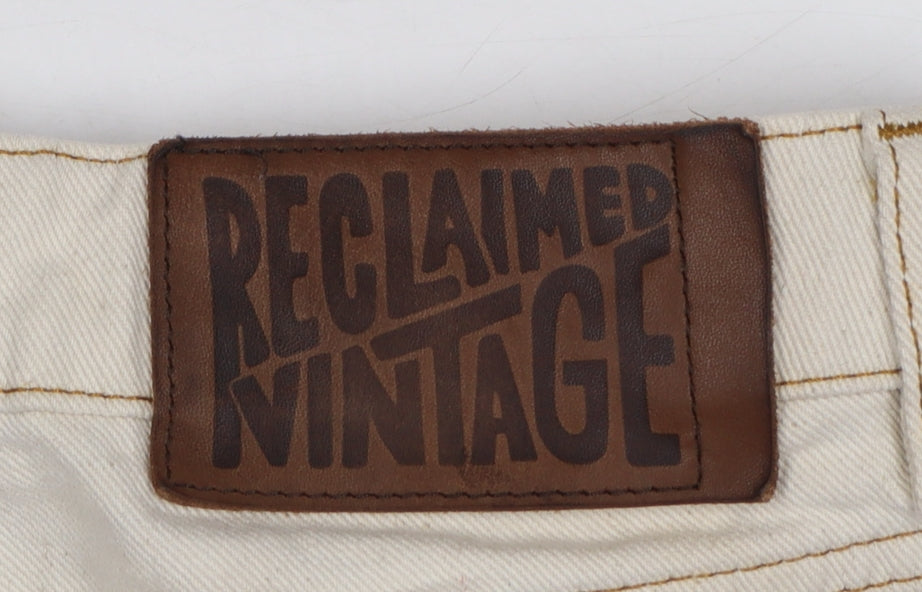 Reclaimed Vintage Women's Beige High Rise Mom Jeans Size 12