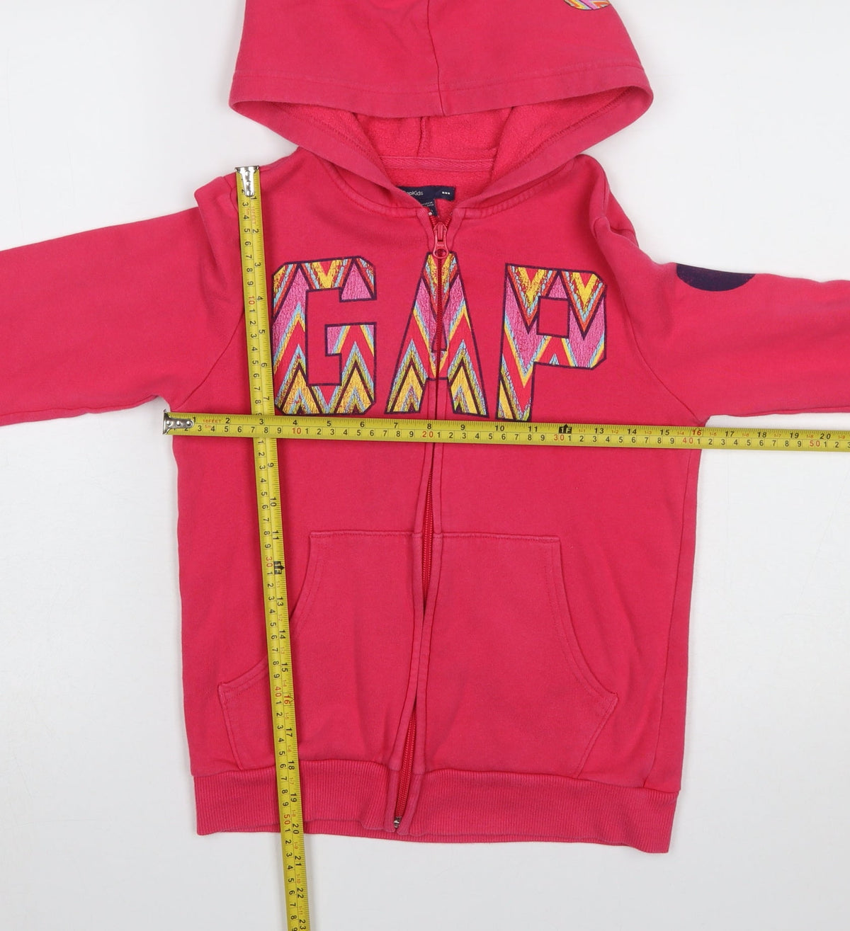 GAP Girls Pink Full Zip Logo Hoodie XL 12-13 Years Cotton Blend
