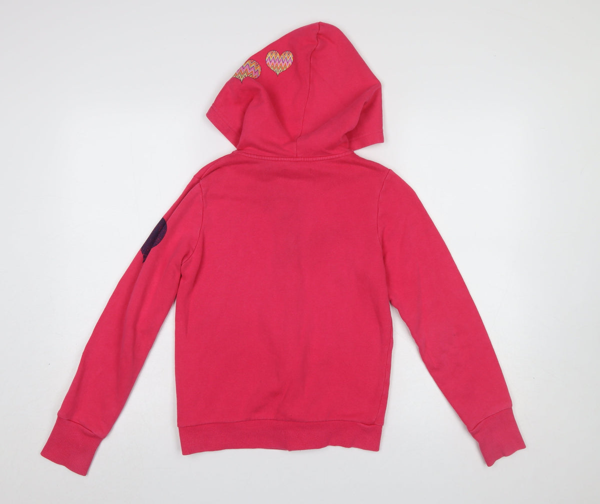 GAP Girls Pink Full Zip Logo Hoodie XL 12-13 Years Cotton Blend