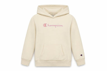 Champion Girls Beige Cotton Blend Pullover Hoodie Medium 9-10 Years