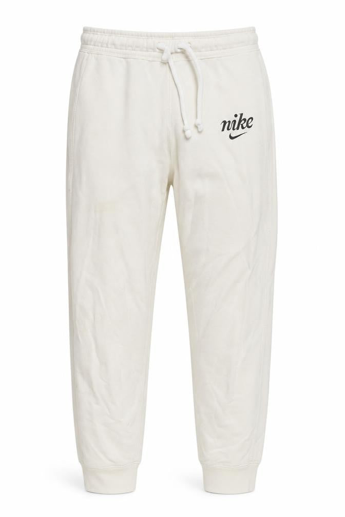 Nike Women Ivory Cotton Jogger Trousers S Regular Fit
