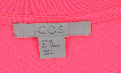 COS Women’s Pink XS Basic Short Sleeve Crew Neck T-Shirt