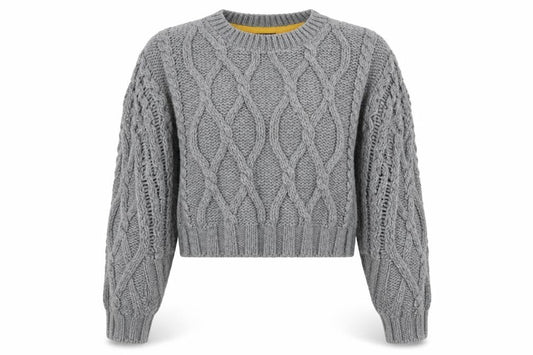 Topshop Women’s Grey Chunky Cable Knit Jumper Size 12