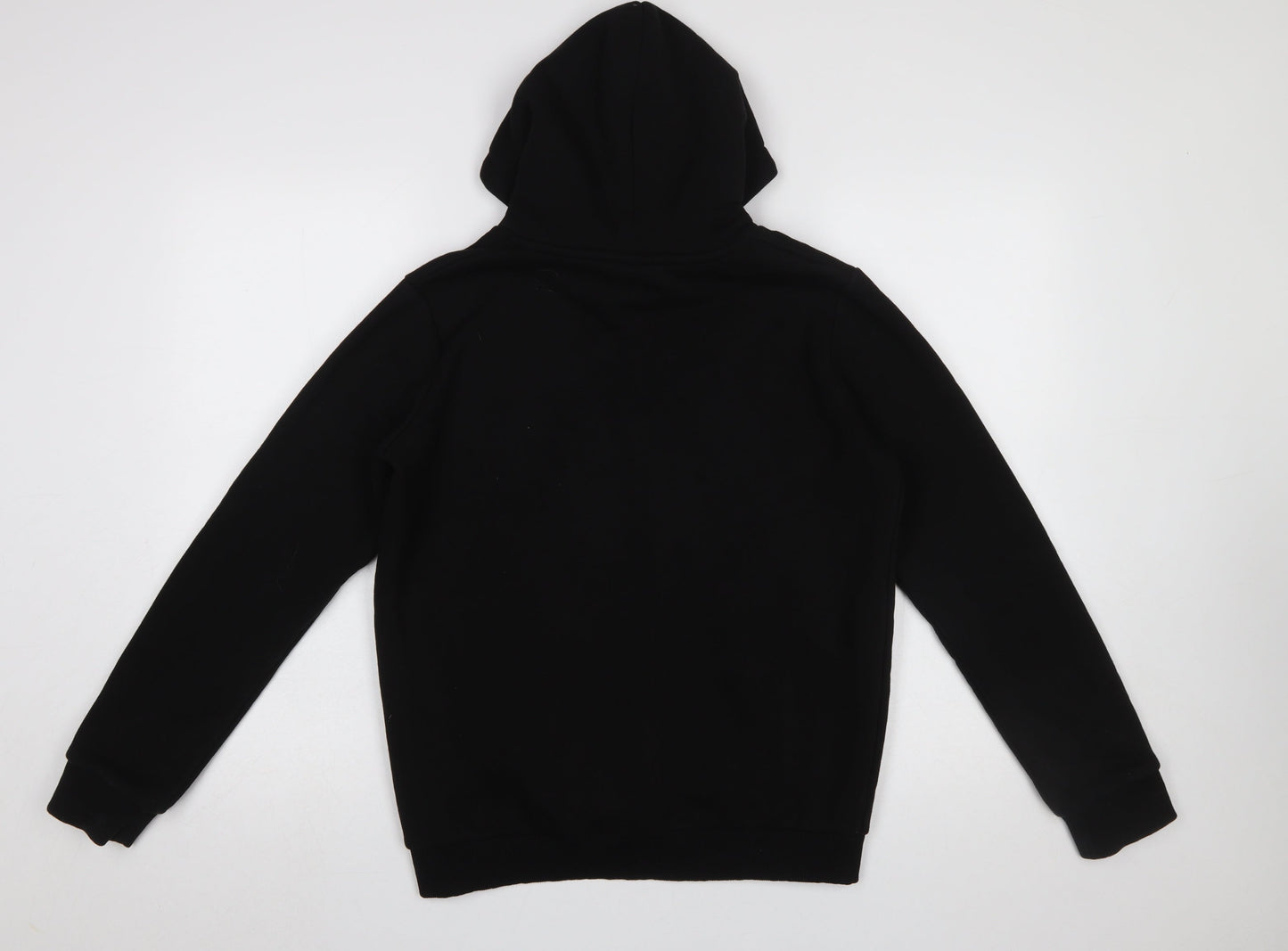 Hype Boys Black Pullover Hoodie 14 Years Cotton Blend Logo Front