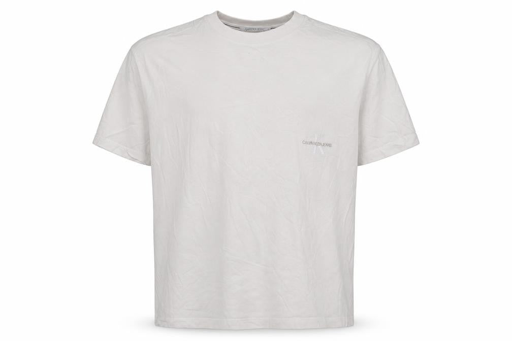 Calvin Klein Jeans Men's White 2XL Cotton Crew Neck Logo T-Shirt