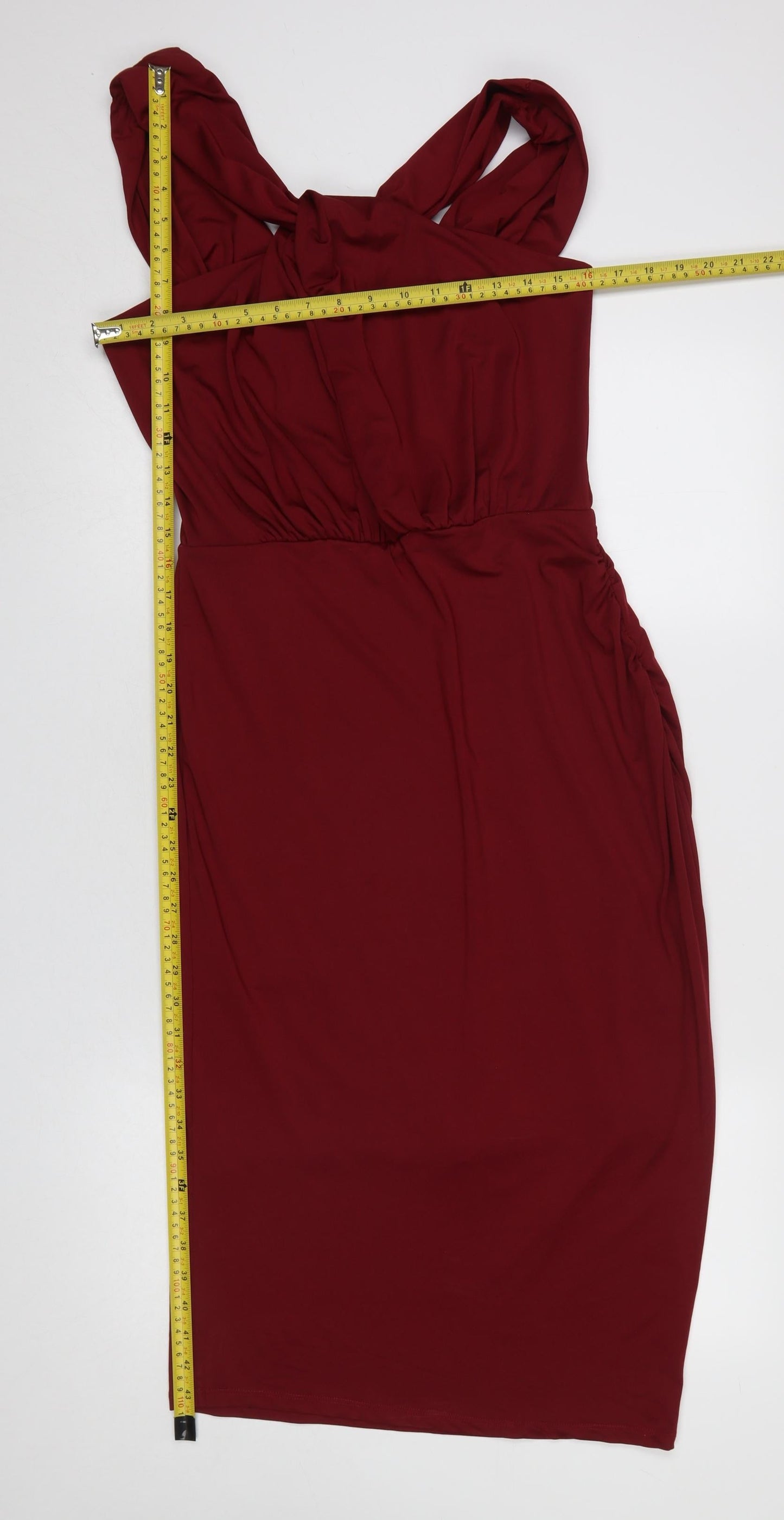 Wild Pony Women's Red Bodycon Sleeveless Knee Length Dress L