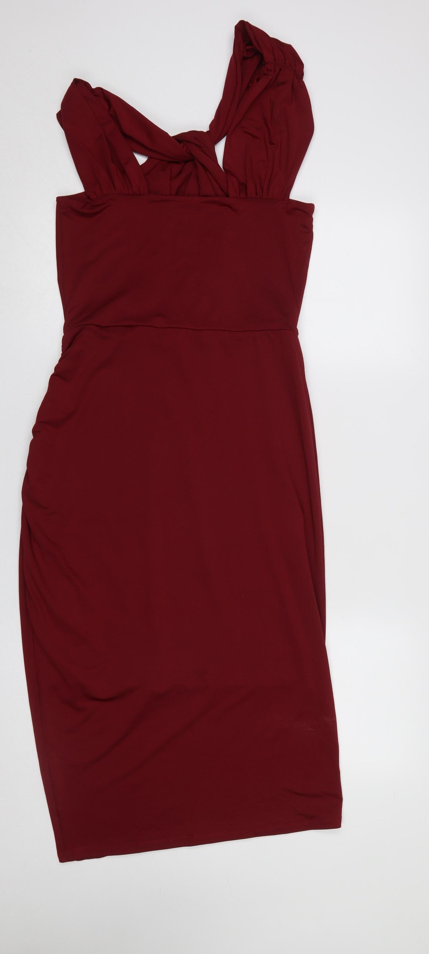 Wild Pony Women's Red Bodycon Sleeveless Knee Length Dress L