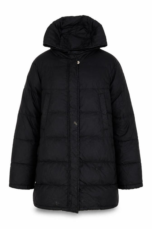 United Colors of Benetton Women’s Black Long Hooded Puffer Coat Size S