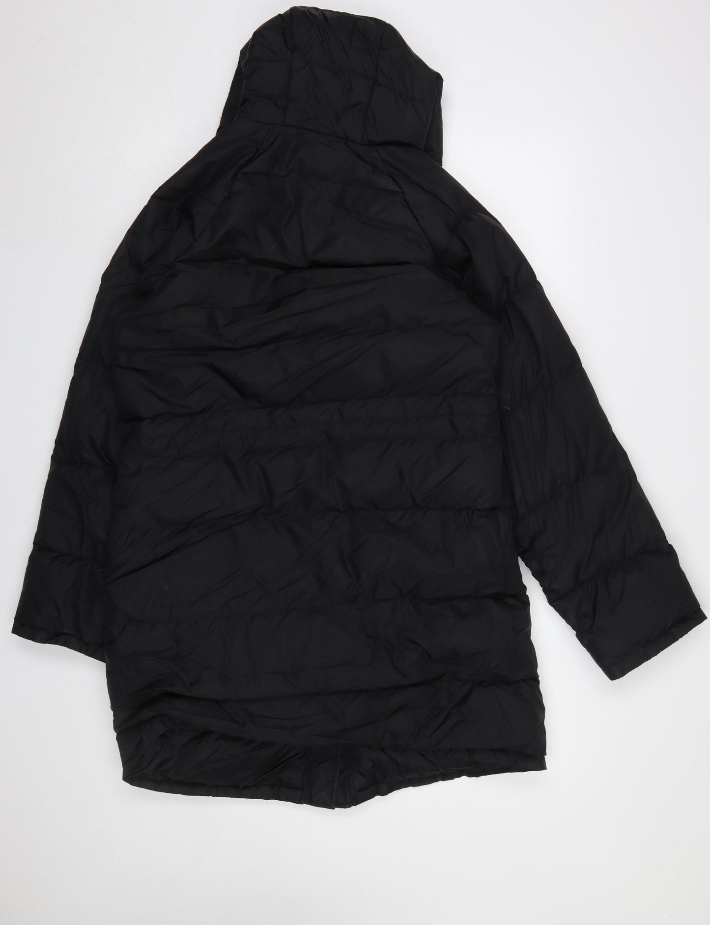 United Colors of Benetton Women’s Black Long Hooded Puffer Coat Size S