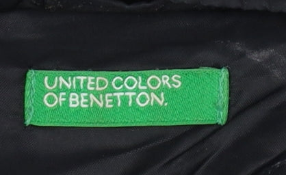 United Colors of Benetton Women’s Black Long Hooded Puffer Coat Size S
