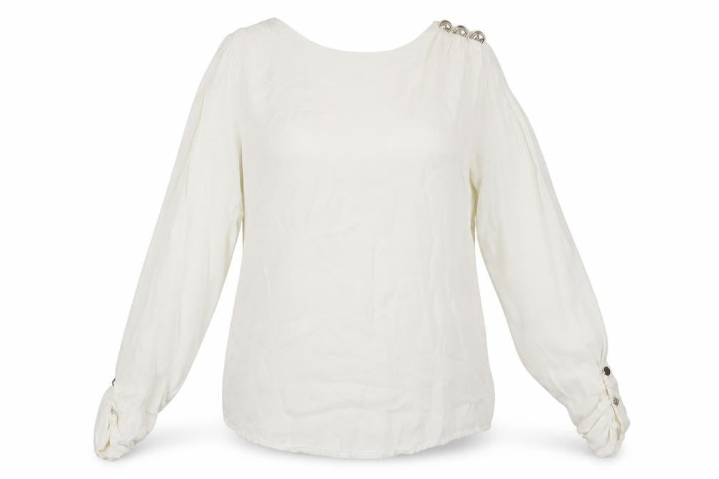 Savida Women Ivory Long Sleeve Viscose Blouse Size 12