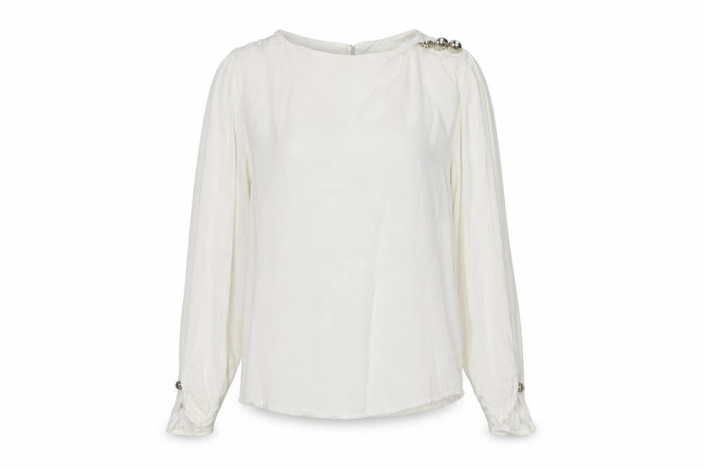 Savida Women Ivory Long Sleeve Viscose Blouse Size 12