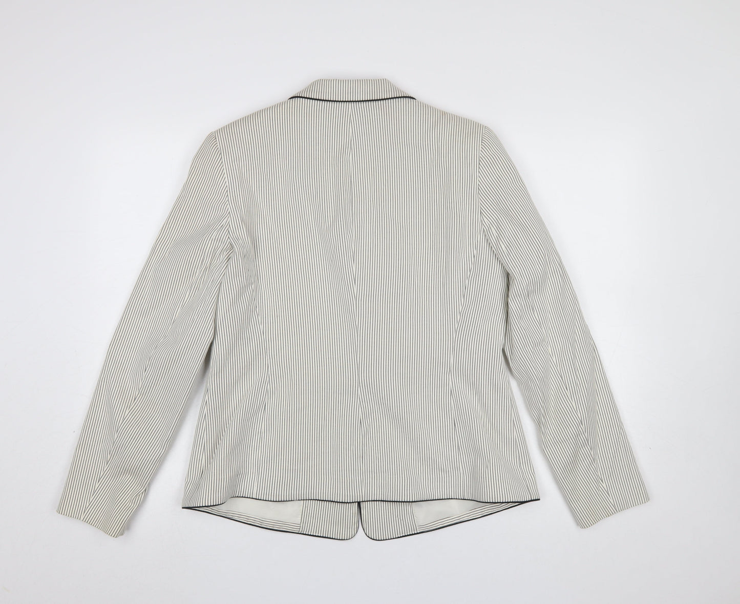 Dunnes Women Beige Pinstripe Single Breasted Blazer Size 14